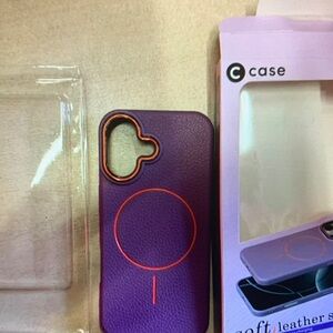 Case-Mate Purple and Orange Leather Phone Case